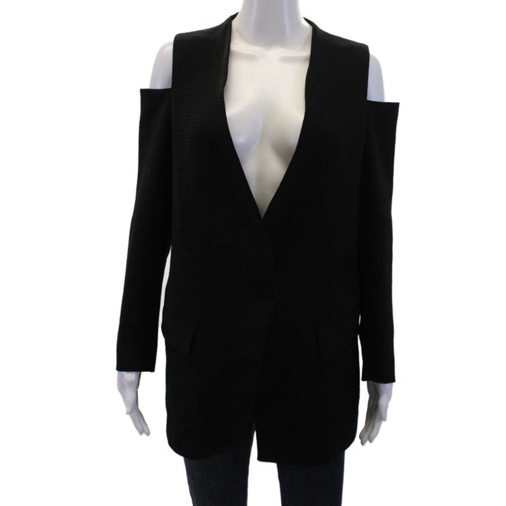Zara Basic Collection Womens Cold Shoulder Long Sleeve Blazer Black Size M